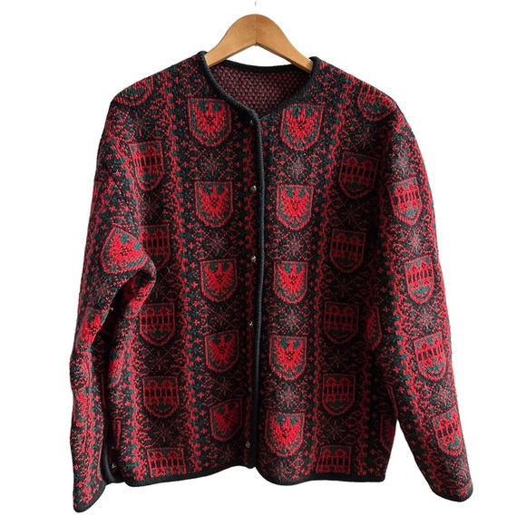 Vintage Womens Wool‎ Knitted Cardigan Open Front Button Sweater - Picture 11 of 12